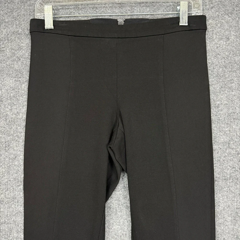 Alice + Olivia Leggings Womens 4 Black Ponte Front Seam Back Zip Slim Pants